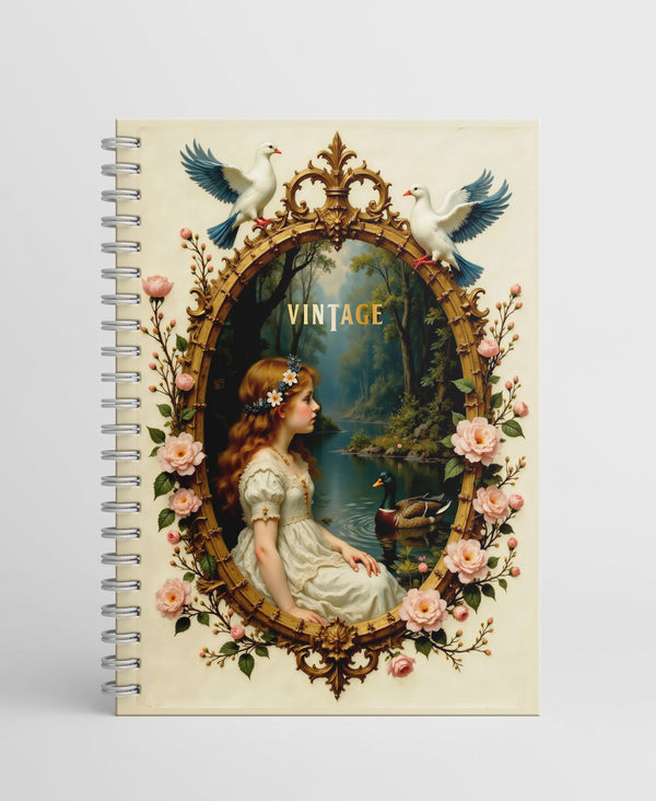 VINTAGE Collection - A5 Wire Notebook Collection Wire-Bound Pages - 80 Pages - Borg El Arab Press