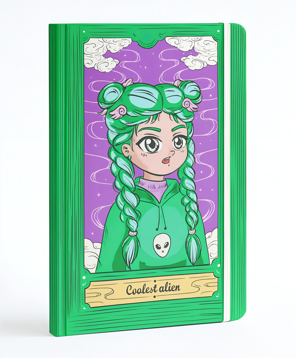 Anime Girl – Deluxe A5 Hardcover Notebook - 96 Stitched Pages, Lay-Flat Design, Travel-Friendly & Sturdy - Borg El Arab Press