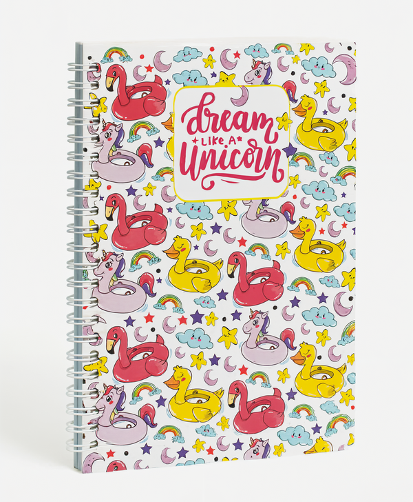 Unicorn - A5 Wire Notebook Collection Wire-Bound Pages - 80 Pages - Borg El Arab Press