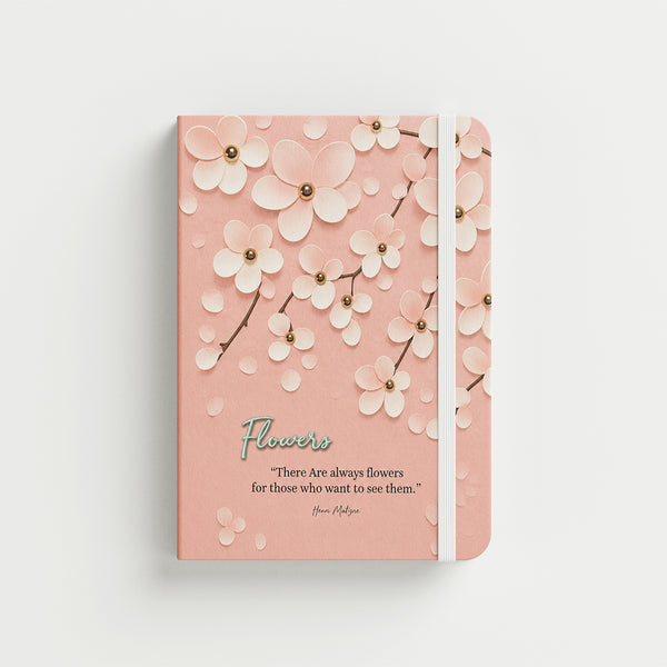 Floral Harmony 🌸 — A6 Hardcover Notebook 96 Pages