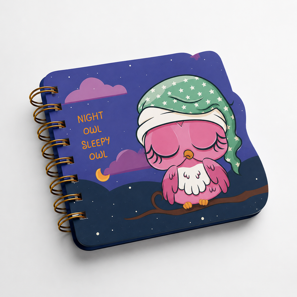 Sleepy Owl Tales 🦉💙 — A6 Hardcover Wire bound Notebook Collection — 96 Pages