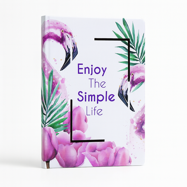 Flamingo Vibes – A5 Hardcover Notebook Collection96 Lay-Flat Stitched Pages, Compact & Durable - Borg El Arab Press