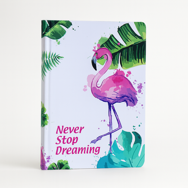 Flamingo Vibes – A5 Hardcover Notebook Collection96 Lay-Flat Stitched Pages, Compact & Durable - Borg El Arab Press
