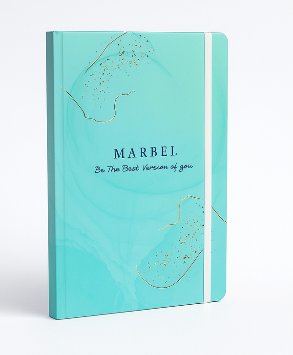 Marble – Elegant A5 Hardcover Notebook96 Stitched Pages, Lay-Flat, Travel-Ready & Resilient - Borg El Arab Press
