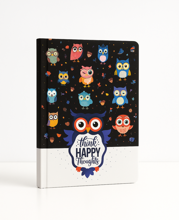 Owl – Lay-Flat A5 Hardcover Notebook, 96 Stitched Pages, Built for Journey & Joy - Borg El Arab Press