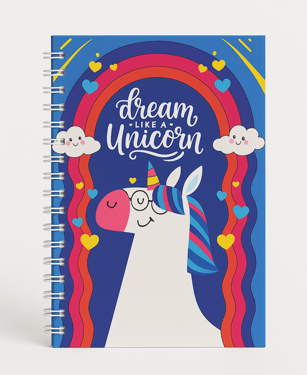 Unicorn - A5 Wire Notebook Collection Wire-Bound Pages - 80 Pages - Borg El Arab Press