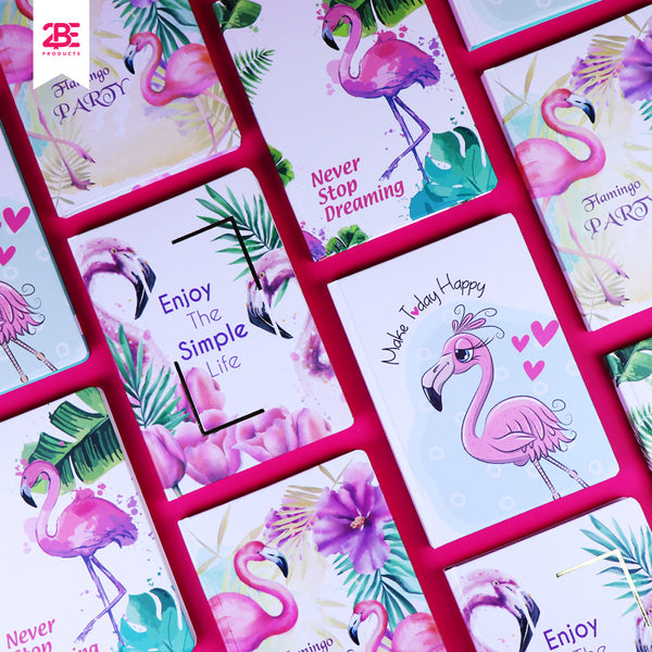 Flamingo Vibes – A5 Hardcover Notebook Collection96 Lay-Flat Stitched Pages, Compact & Durable - Borg El Arab Press