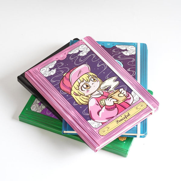 Anime Girl – Deluxe A5 Hardcover Notebook - 96 Stitched Pages, Lay-Flat Design, Travel-Friendly & Sturdy - Borg El Arab Press