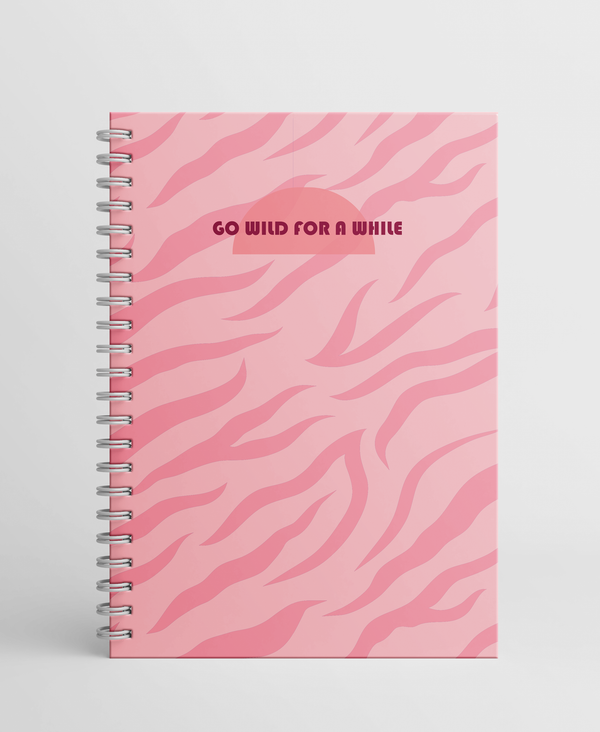 Go Wild For A While - A5 Wire Notebook Collection Wire-Bound Pages - 80 Pages - Borg El Arab Press