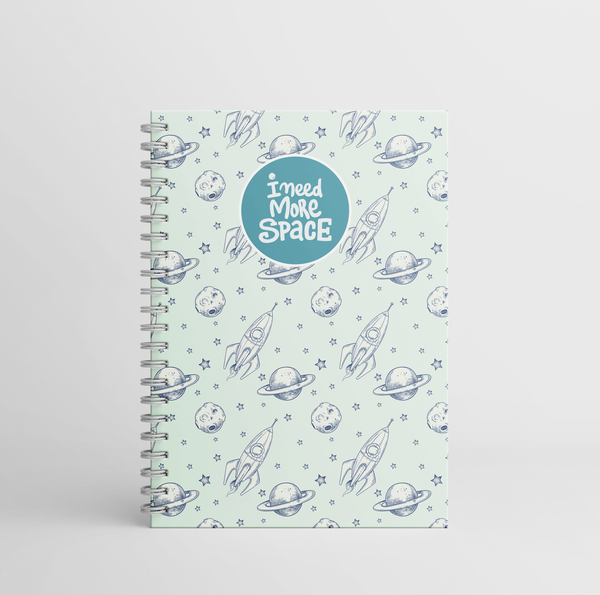 Space - A5 Wire Notebook Collection Wire-Bound Pages - 80 Pages - Borg El Arab Press