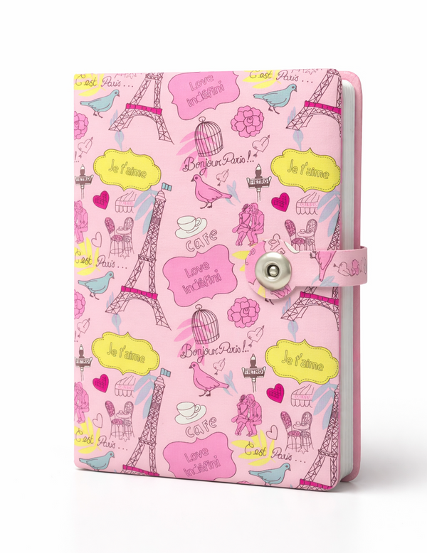 A5 Leather Notebook with Strap , 100 Sheet