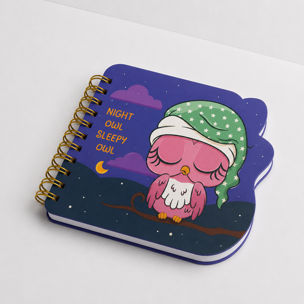 Sleepy Owl Tales 🦉💙 — A6 Hardcover Wire bound Notebook Collection — 96 Pages - Borg El Arab Press