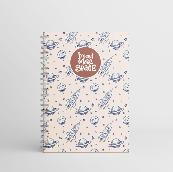 Space - A5 Wire Notebook Collection Wire-Bound Pages - 80 Pages - Borg El Arab Press