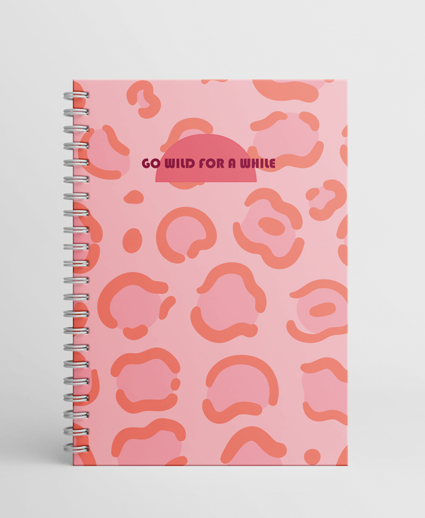 Go Wild For A While - A5 Wire Notebook Collection Wire-Bound Pages - 80 Pages - Borg El Arab Press