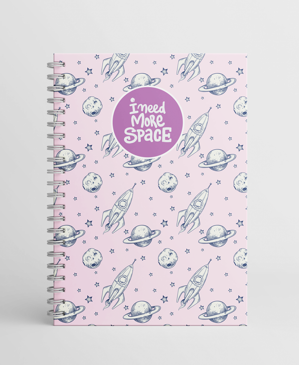 Space - A5 Wire Notebook Collection Wire-Bound Pages - 80 Pages - Borg El Arab Press