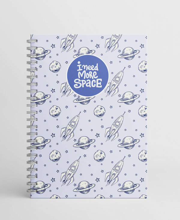 Space - A5 Wire Notebook Collection Wire-Bound Pages - 80 Pages - Borg El Arab Press