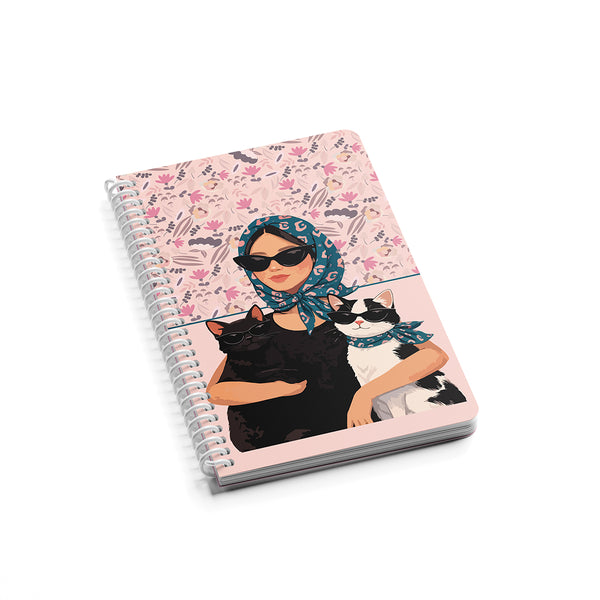 A5 Notebook Collection, Chic Cat Lady 🌸🐾 - Borg El Arab Press